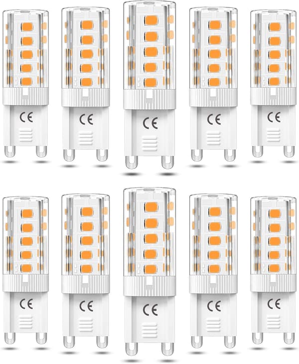 【03】G9 LED-pære 3W Dæmpbar Varm Hvid 3000K, 10-pak
