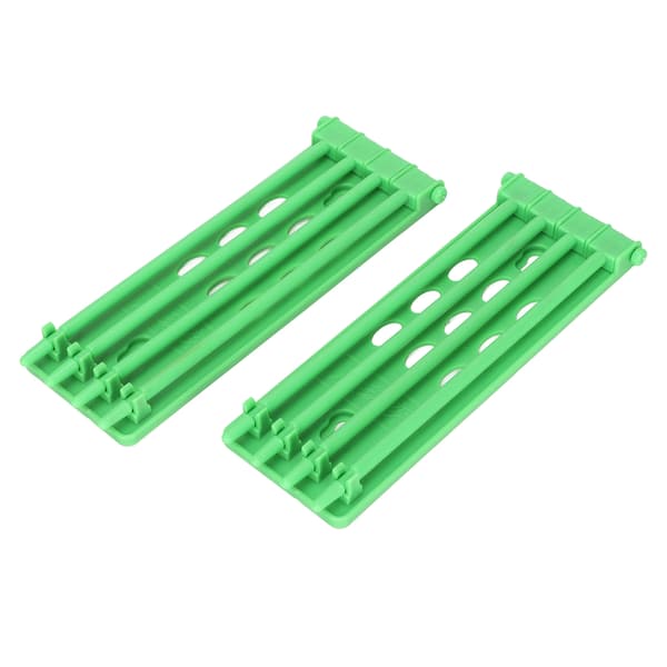 2 stk. Duefodringsringholder Plastik Duebånds Rack Ramme til Papegøjer Kylling And Ørnefodring Grøn