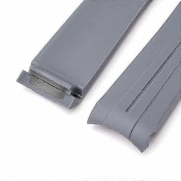 20MM TPU Arc-klockarmband med silverfärgat spänne för Omega- och Swatch-armband Green