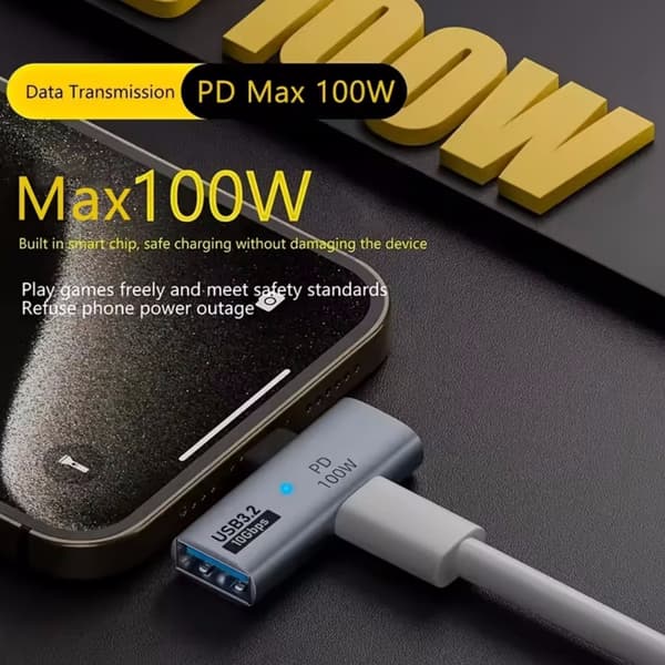 Typ-C till OTG-adapter, 2-i-1 USB Typ-C-adapter, stöder PD till USB OTG-dataöverföring.