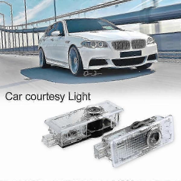 2 st bildörrprojektorlaser-LED-lampor med tillstånd av pölskugglampor för BMW
