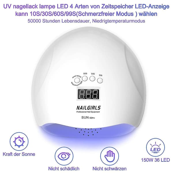 【03】Led Uv Lampe Negle, 150w Neglelampe Lcd Display Neglelak Tørreenhed