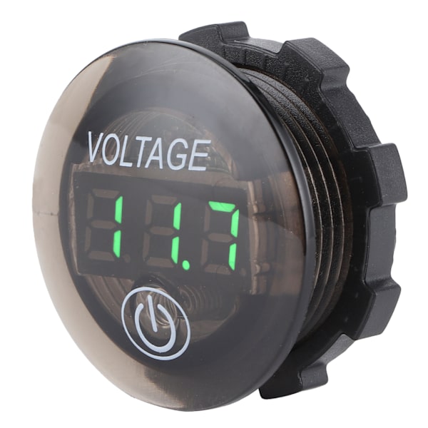 Universal LED DC Digital Voltmeter Spændingsmåler Bilbatterimåler 12‑24V M/ Touch SwitchGrøn