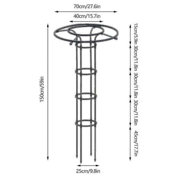 Puutarhatrellit kiipeilykasveille ja kukille, metallitrellit ulkokäyttöön 150cm