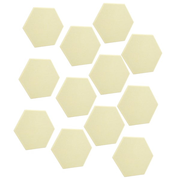 12 st Ljudabsorptionsskiva Hexagon Självhäftande Akustikpaneler Kilformade Väggar Ljudisolerad Inhägnad Ljusgul