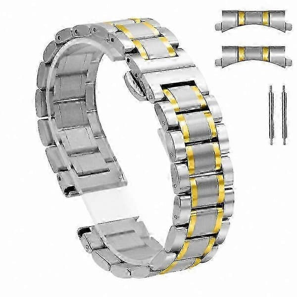 Klockarmband i rostfritt stål för 18mm 20mm 22mm 24mm armband silver,gold 21mm