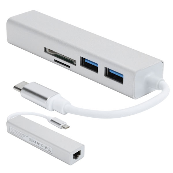 5 i 1 Hub USB3.0 Port Gigabit Adapter RJ45 Udvidelsesinterface Dock Computertilbehør