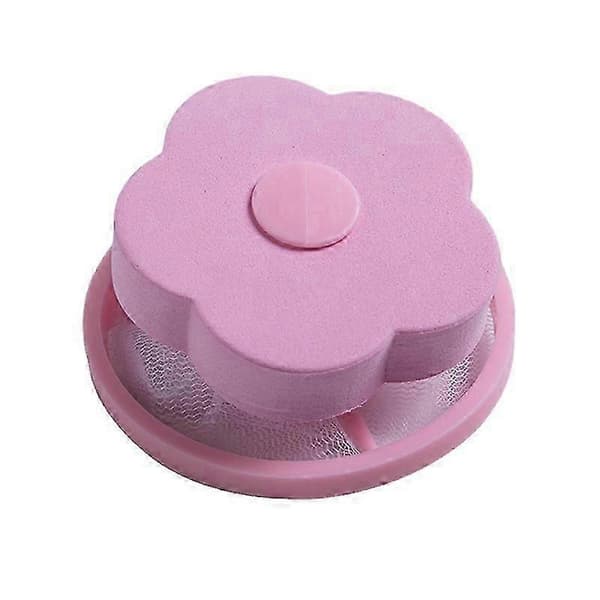 4 stk genanvendelig vaskemaskine fnugfanger husholdningsvaskemaskine fnugpose hårfilter netpose Pink