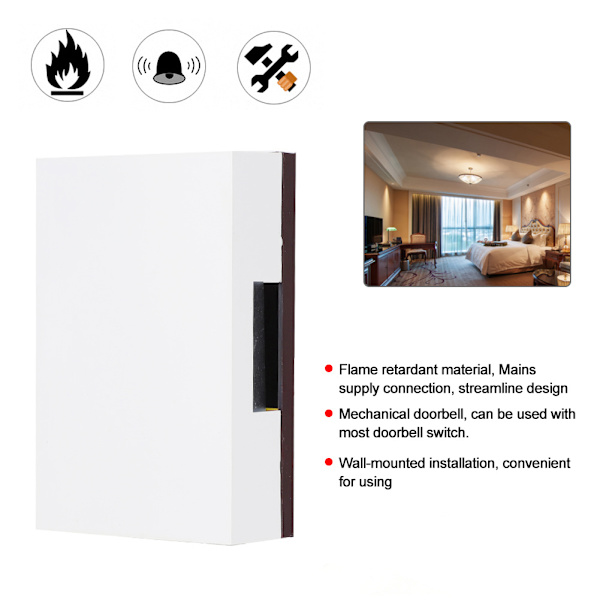 Trådbunden Dörrklocka Manuell Ding Dong-klocka för Hem Hotell Access Control System