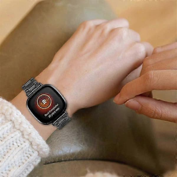 20 mm harpiksrem med spænde i rustfrit stål til Fitbit Versa 4/Sense 2 udskiftningsurrem Transparent Black
