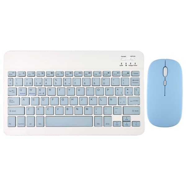 【03】Trådlöst tangentbord och mus för iPad Air 5, 4 Pro, 11, Bluetooth, spanska, engelska, Android, iOS, Windows, telefon, surfplatt blue Spanish