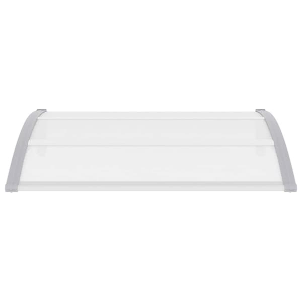 【03】vidaXL Sisäänkäynnin katos harmaa ja läpinäkyvä 120x75 cm PC läpinäkyvä Transparent transparent