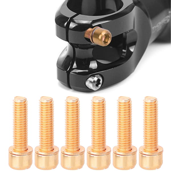 M5x18mm Styrbolt til Cykelstyr med Afstandsstykke Stål Cykelstyring Dele Guld