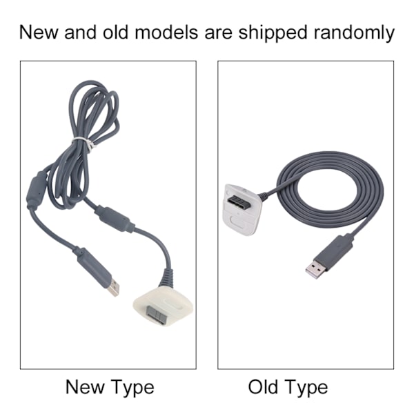 Til Microsoft til Xbox 360 trådløs controller USB-oplader hurtigopladningskabel (hvid)