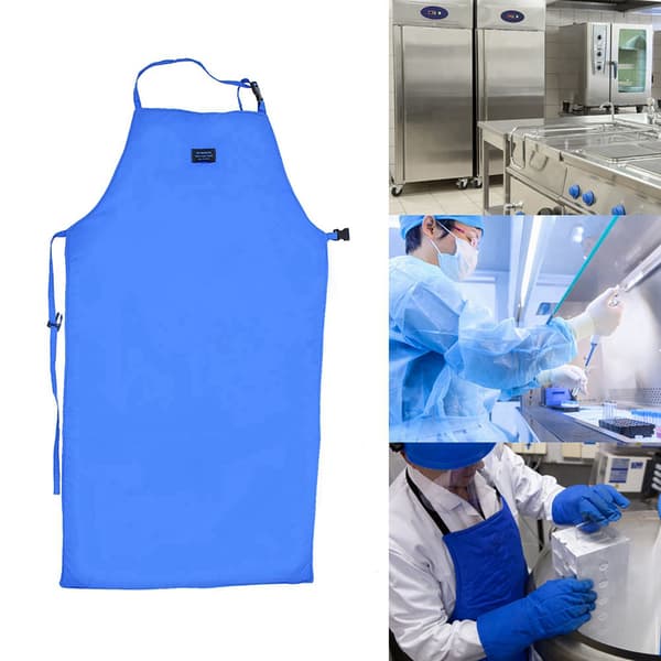 Säkerhets CryO Förkläde Kryogeniskt Ultralågt Temperatur Förkläde Kväve Skyddande Blå (90*70cm)