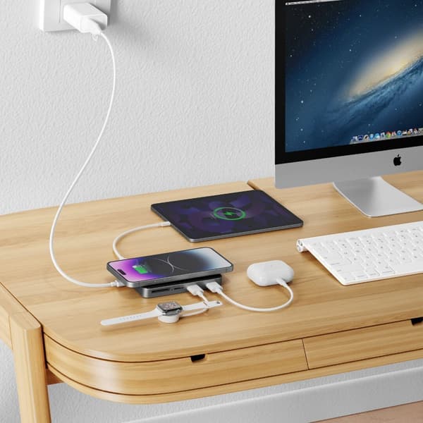 15W Trådløs Opladning 10-i-1 Udvidelsesdock, Multifunktionel Computer Hub Splitter