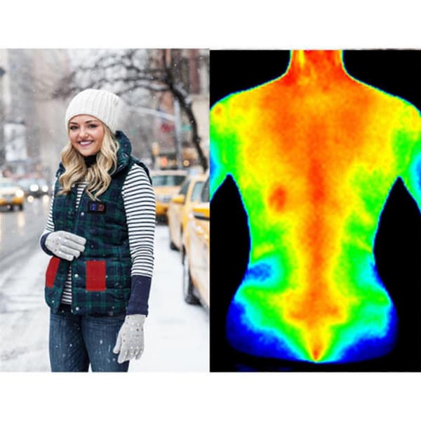 Vintervärmefilm väst dunjacka med omkopplare värmefilm (nio värmefilmer)