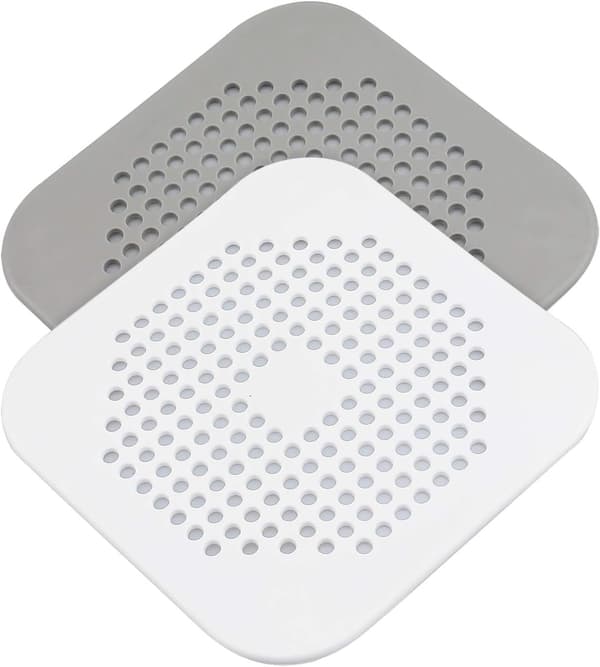 【03】Hårfångare, 2-pack, avloppsplugg för dusch/badkar, silikon