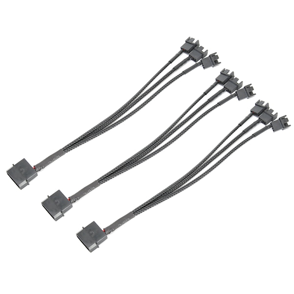 3 stk. 3-Port Køler Køleventilator Splitter Strømadapter Kabel 4p til 4pin Kabelledning