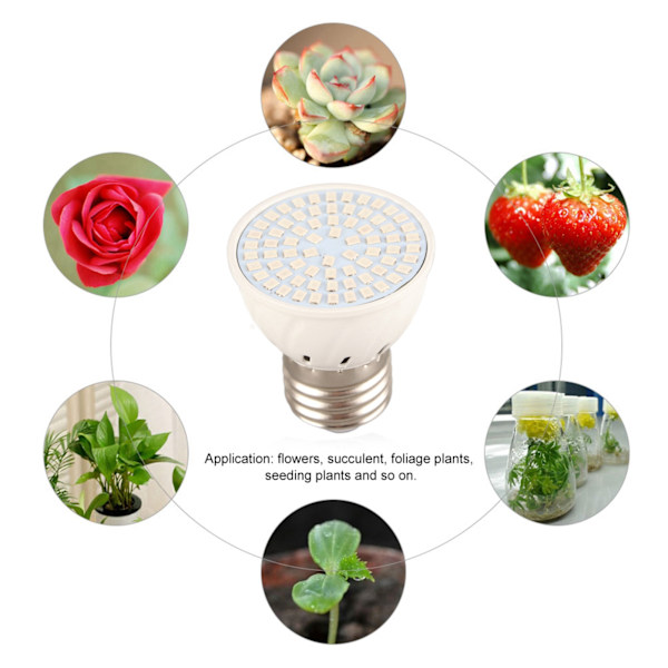 Fullspektrum E27 5W AC220V 72 Leds SMD2835 LED Växtlampa Blommor Hydroponisk Lampa