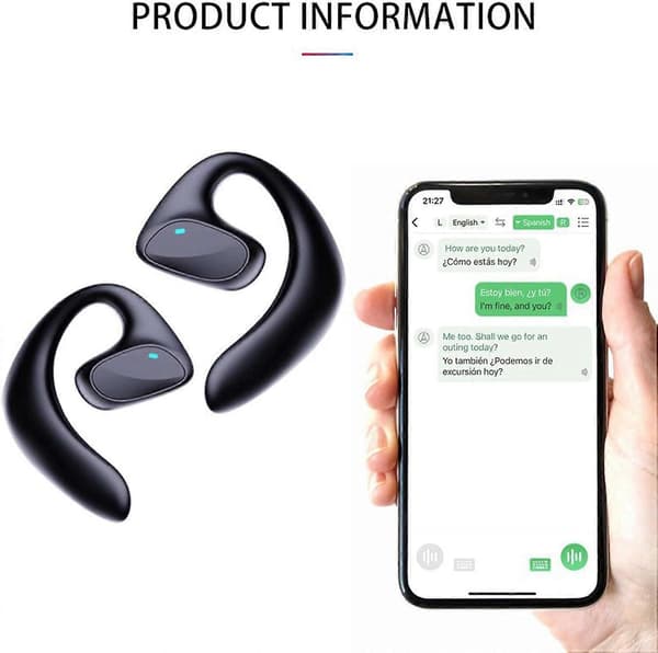 【03】Oversættelseshovedtelefoner, understøtter 144 sprog, med Bluetooth og app-understøttelse Kunglig blå