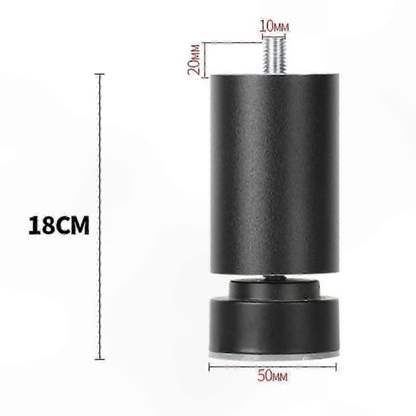 Robust møbelstøtte med justerbare metalben og M10-gevindforbindelse Black 18cm
