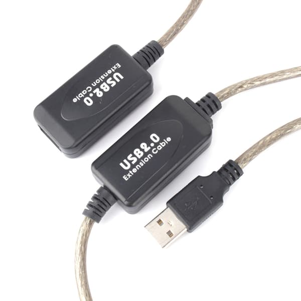 20M USB 2.0 Typ A Hane till Hona Förlängningskabel Svart