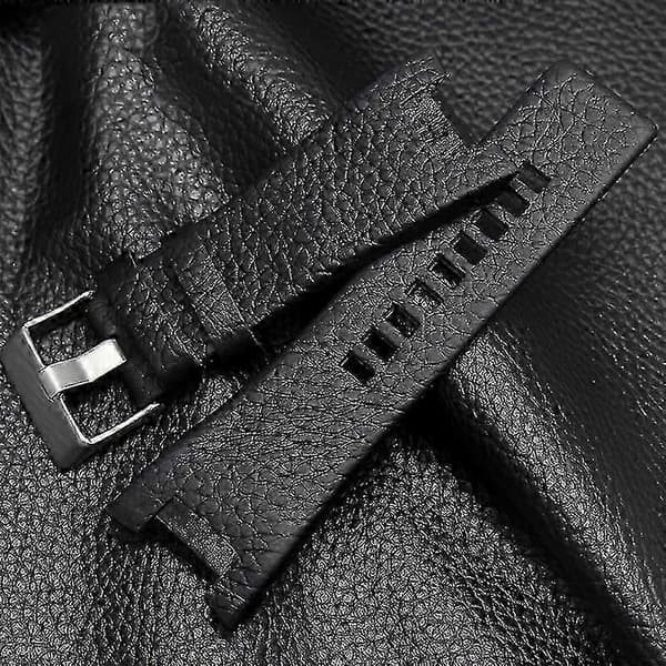 32 mm læderrem med hak til DZ1216 DZ4246 DZ4287 urmodeller Brown-Plain