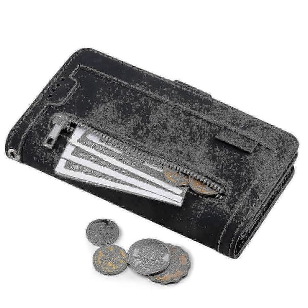 Til Honor Magic7 Lite/X9c 5G PU-læder lynlås pung etui med 9 kortpladser -NBB Black