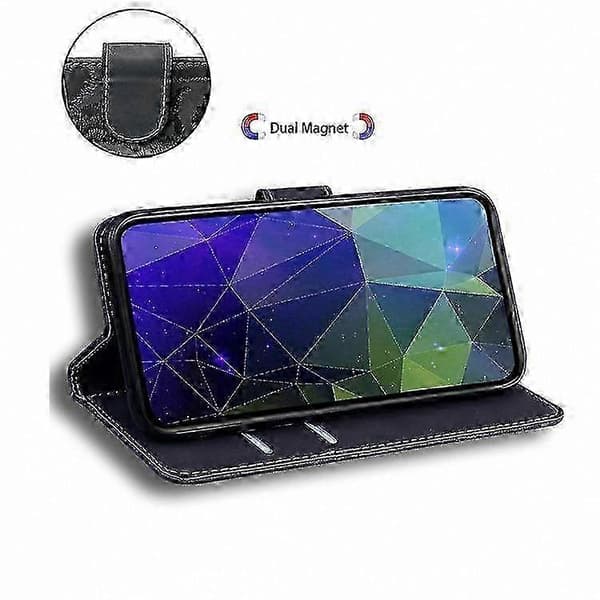 Pungcover med tigerpræget læder til Galaxy A26 5G Black