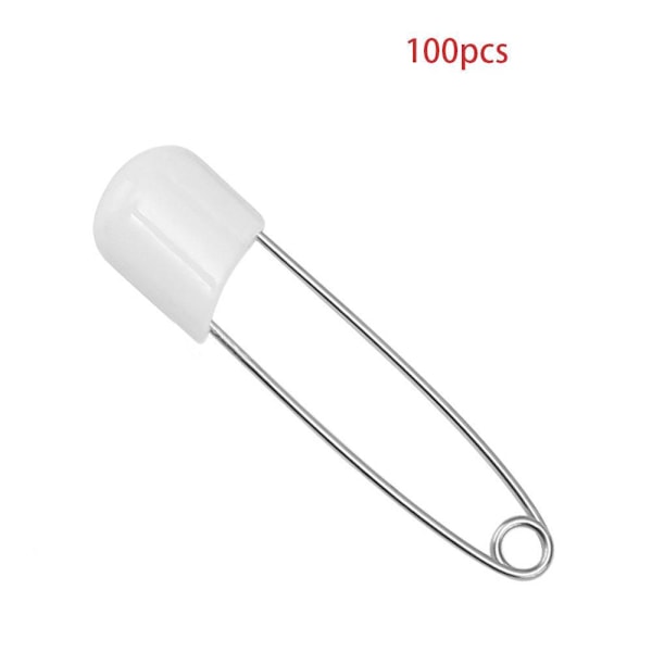 100 st - Säkerhetsnålar för bebisar, 53 mm, Vit