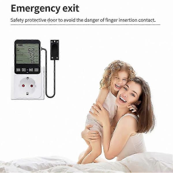Smart digital termostat för temperatur- och luftfuktighetskontroll med värme- och kylfunktioner White&Black