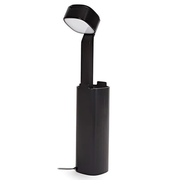 Sort foldbar LED-lampe, 3W, 4500K farvetemperatur, genopladelig og bærbar