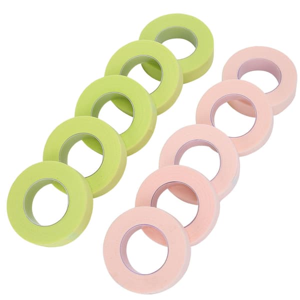 Podet øjenvippeisoleringstape Åndbar Komfortabel Sensitiv Resistent Øjenvippeforlængelsestape (5 stk. Grøn 5 stk. Pink)