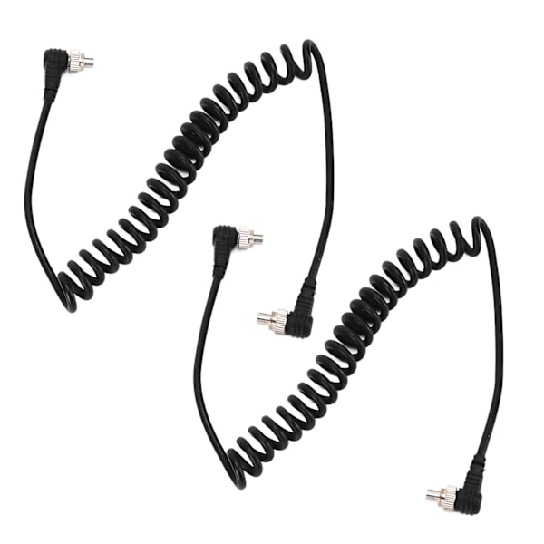 2st Kamerablixt Synk PC-kabel Hane till Hane Speedlite Spiralkabel Universaltyp för Studio Video