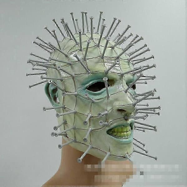 Hellraiser Pinhead Ghost Mask Täysi pää lateksikypärä Halloween Cosplay -rekvisiitta