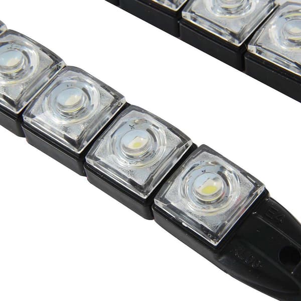 2 st Universal 12 LED DRL Flexibel Bil Varselljus Körljus Dimljus
