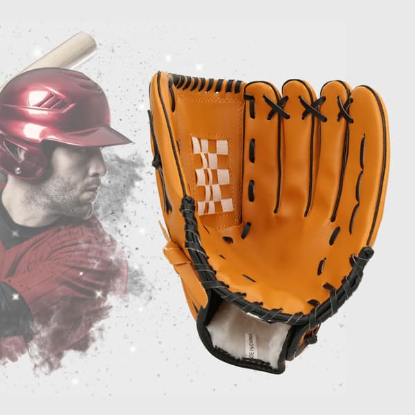 PVC Tyk Baseball Handske Træningskonkurrence Handsker til Voksne Børn (Brun 12,5 tommer)