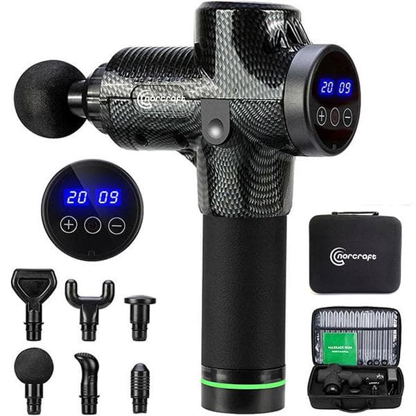 【03】Kompatibel NORCRAFT Massagepistol, 1 års garanti, 30 hastighedsniveauer Sort