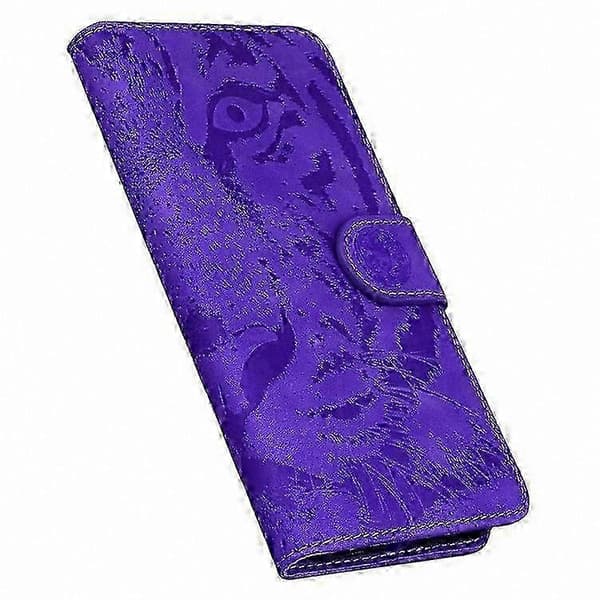 Pungcover med tigerpræget læder til Galaxy A26 5G Purple