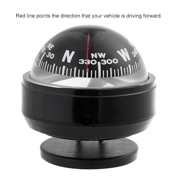 Dashboard Mount Navigationskompas Kugle til Bil Camping Vandring