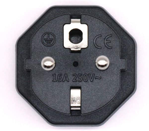 【03】US/JP/CA Han til EU/DE/FR/IT/ES Hun, US/CA/JP Han til Elektronisk Enhed EU 2-benet Hun Adapter (3 stk. Sort)