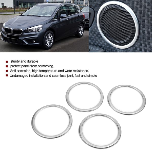 4 st ABS Krom Dörrhögtalare Ring Dekor Trim för X1 F48 2016-2018