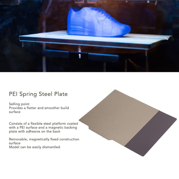 【03】PEI fjederstålplade dobbeltsidet fleksibel plade fjederstålplatform med magnetisk base til 3D-printer 220x220mm