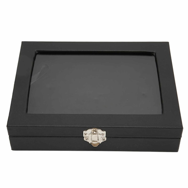 Pin Display Case Ordentlig Opbevaring Transparent Støvtæt Sort Badge Opbevaringsboks til Hjem Smykkebutik S