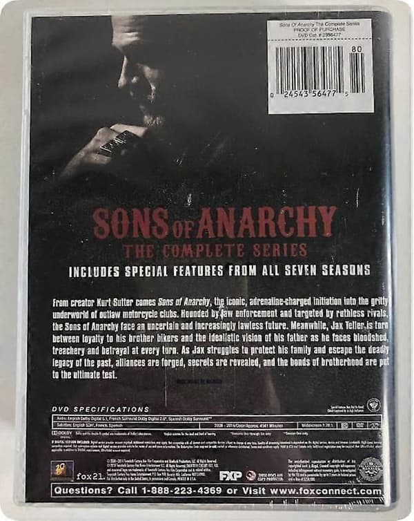 Sons of Anarchy: Koko sarja Kausi 1-7 (DVD, 2018, 30-levyn boksipaketti)