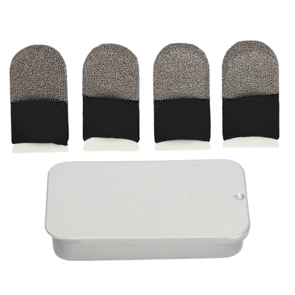 4 STK Gaming Finger Sleeves Skridsikre Svedtætte Mobile Gaming Fingerbeskyttere med Jernæske til Alle Touchscreen-Enheder
