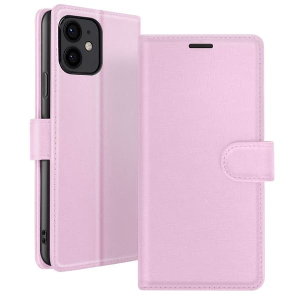 【03】Plånboksfodral för iPhone 12 mini med stativ och magnetisk flik Zanaé Rosa Rosa