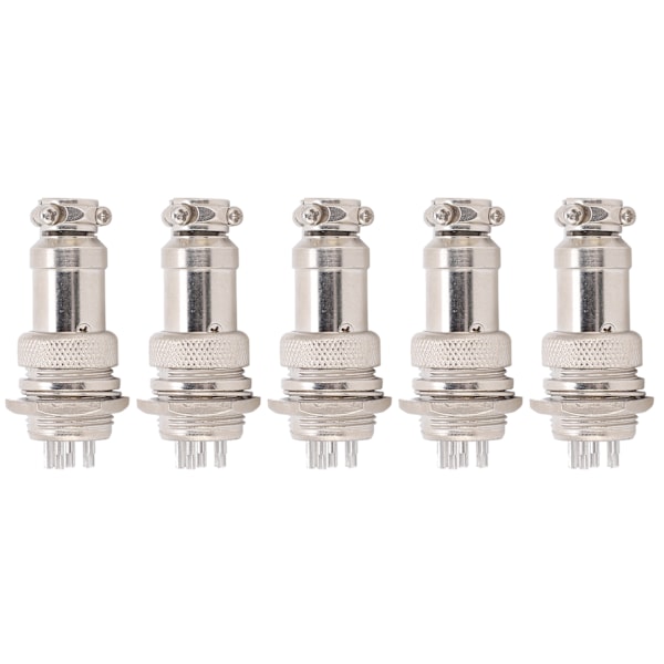 5 kpl Ilmailupistokeliitin Uros Naaras Johto Paneeli Virta Runko Metalliliittimet GX16 16mm 450V7pin