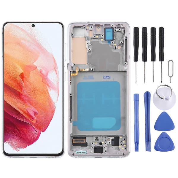 【03】for Samsung Galaxy S21 5G SM-G991 TFT LCD Screen Digitizer Complete Assembly with Frame-Perfet Silver